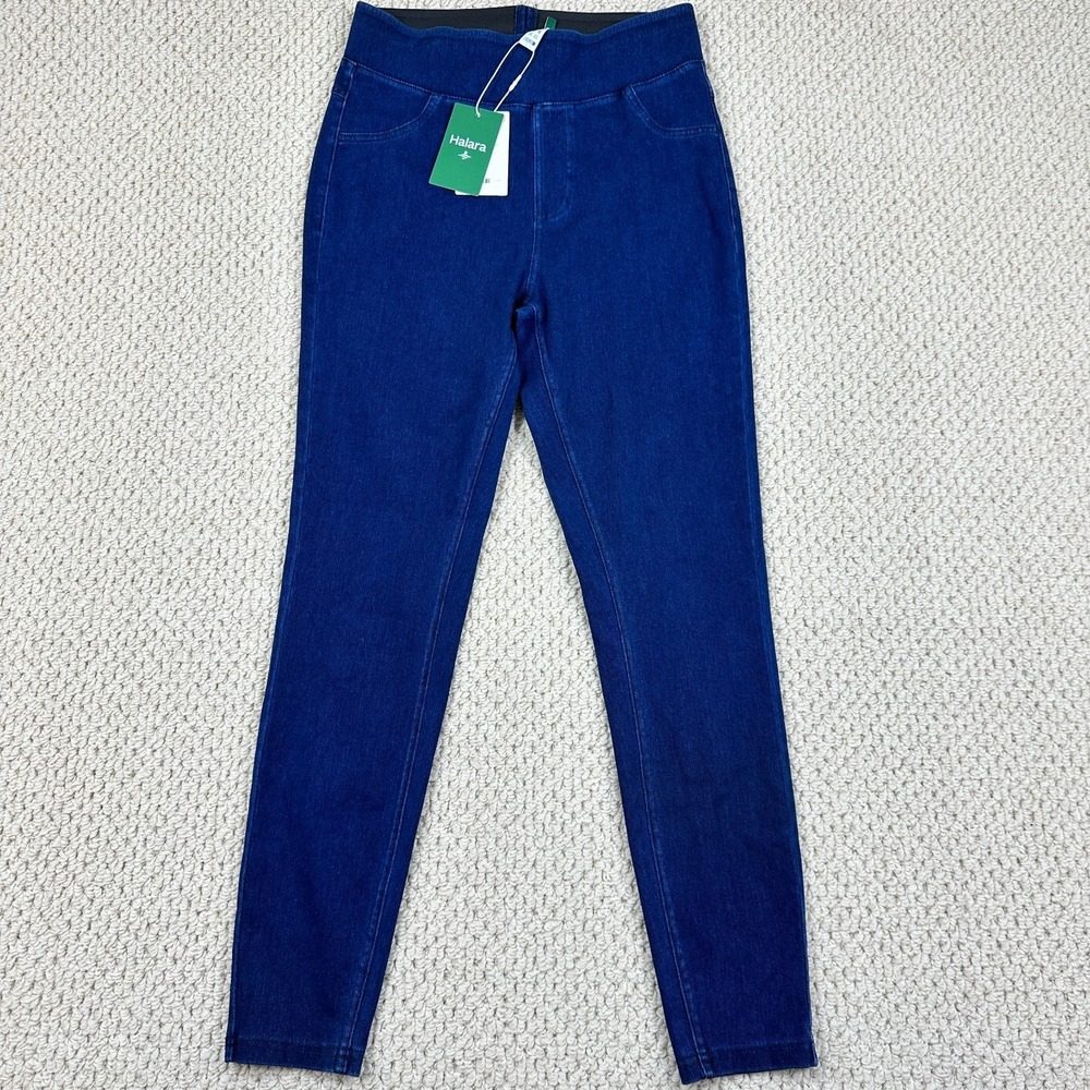 NEW Halara Flex Denim Jeans Womens M Blue Pull on Stretch Athleisure Pants